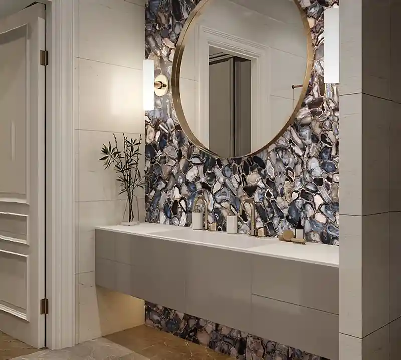 Black Agate With Gold