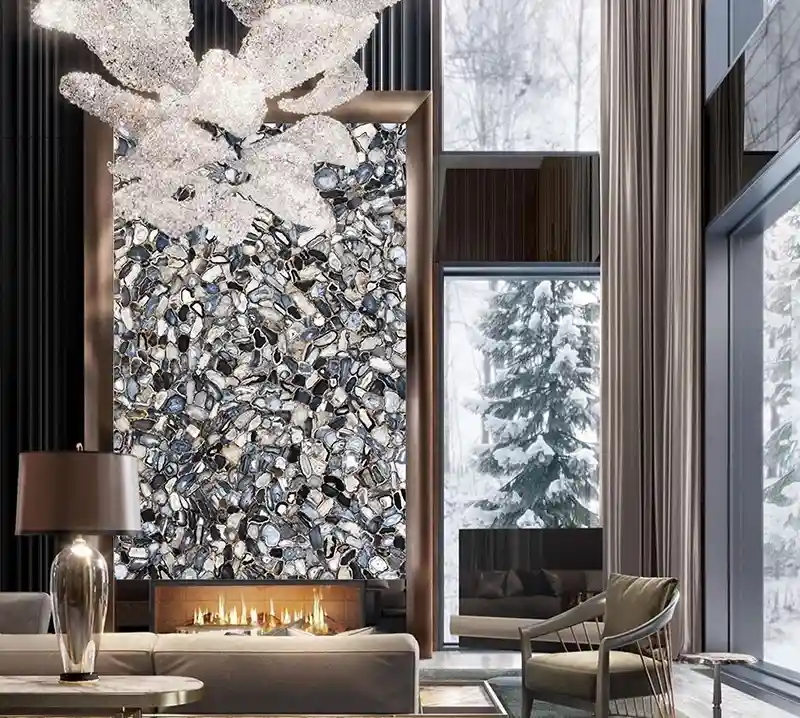 Black Agate With Gold