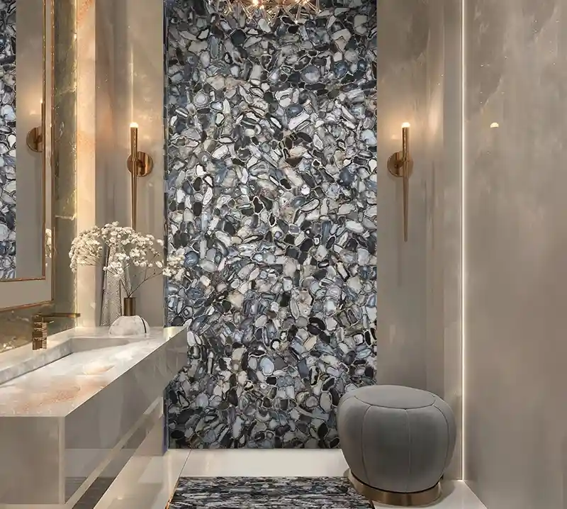 Black Agate With Gold