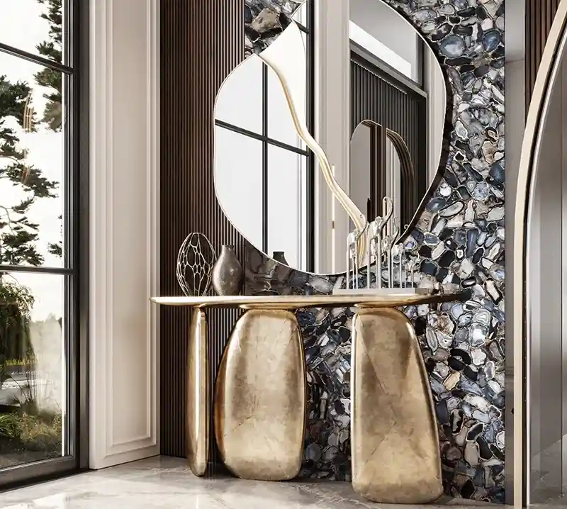 Black Agate With Gold