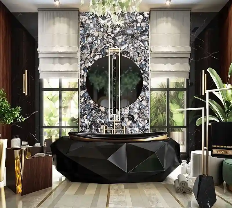 Black Agate With Gold