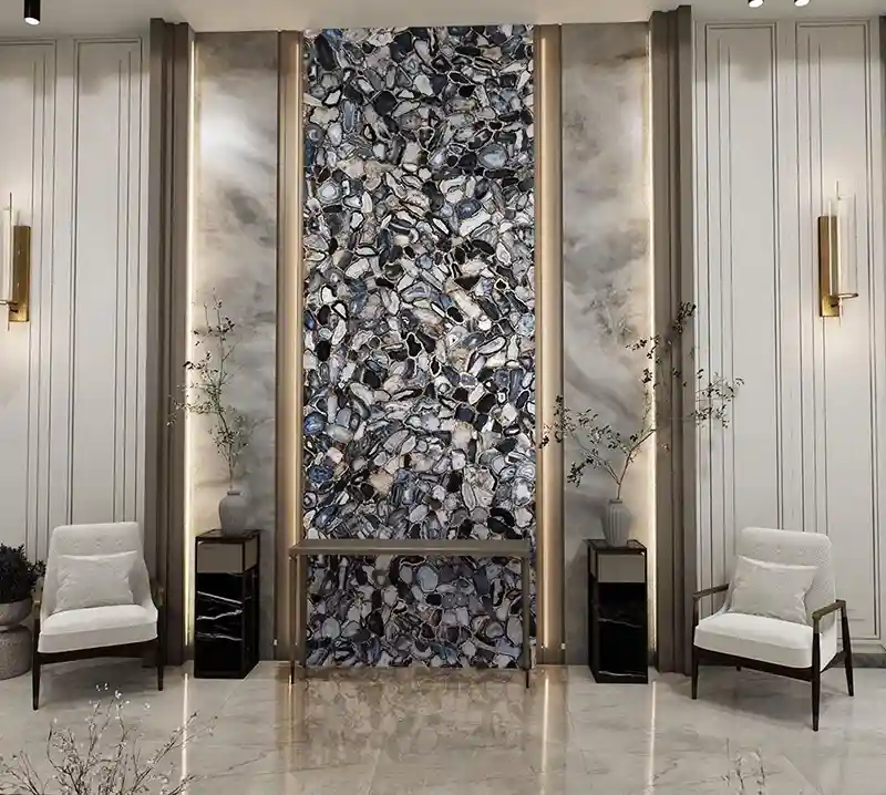 Black Agate With Gold