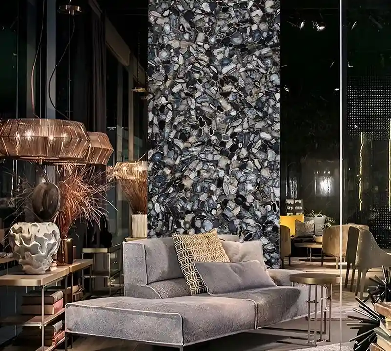 Black Agate With Gold