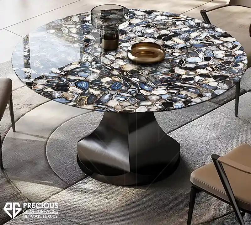 Black Agate Decorative Stone Surface