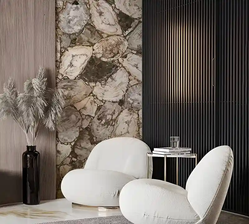 White Petrified Wood Retro